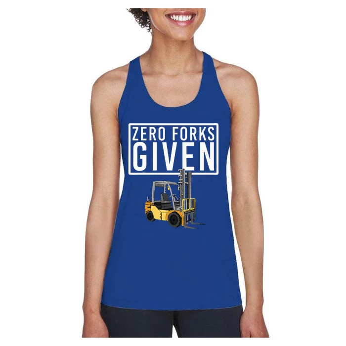 Funny Forklift Driver Art Forklift Operator Women's Racerback Tank