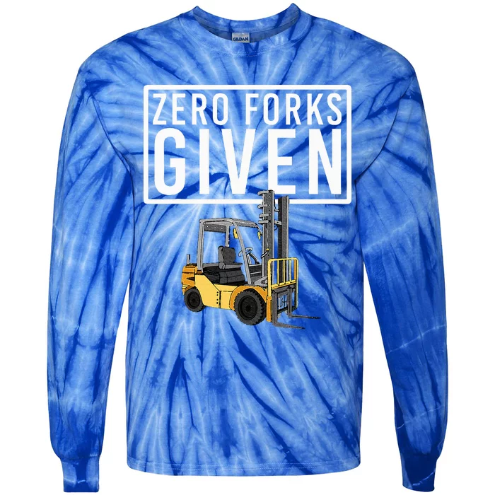 Funny Forklift Driver Art Forklift Operator Tie-Dye Long Sleeve Shirt