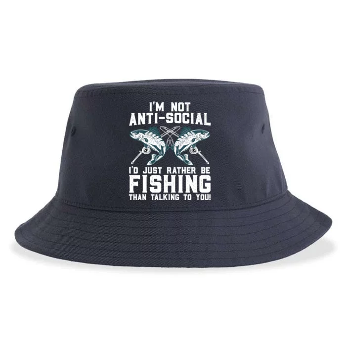 Funny Fishing Design For  Wo Fisherman Fishing Lover Sustainable Bucket Hat