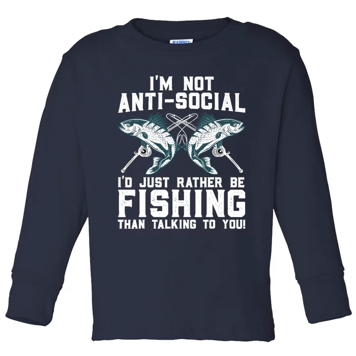 Funny Fishing Design For  Wo Fisherman Fishing Lover Toddler Long Sleeve Shirt