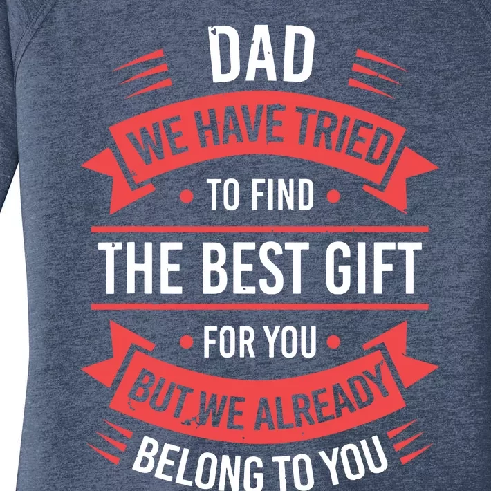 Funny Fathers Day Shirts For Dad From Daughters Fathers Day Women's Perfect Tri Tunic Long Sleeve Shirt