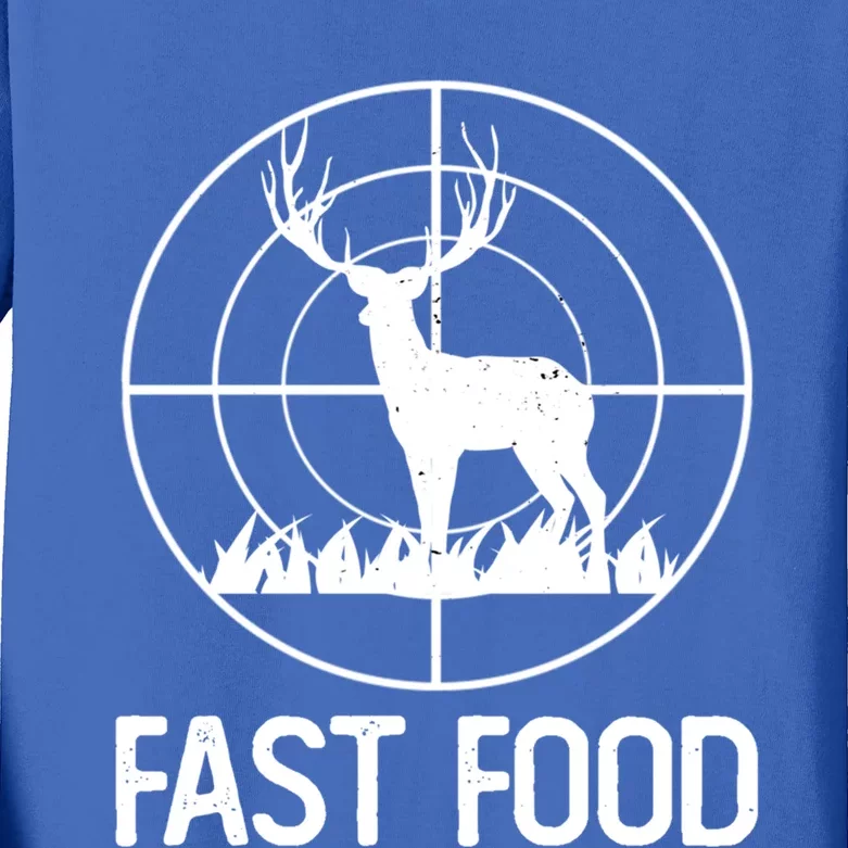 Fast Food Deer Funny Hunting Gift For Rifle Hunters Gift Kids Long Sleeve Shirt