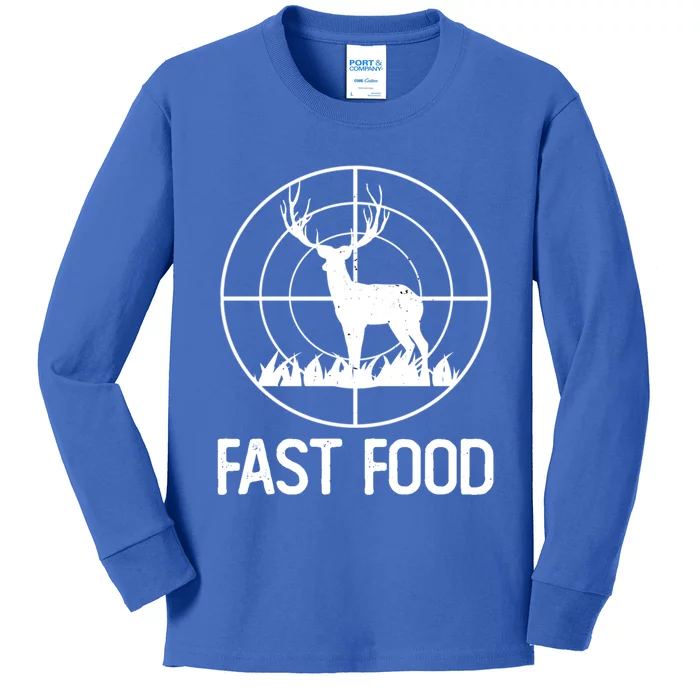 Fast Food Deer Funny Hunting Gift For Rifle Hunters Gift Kids Long Sleeve Shirt