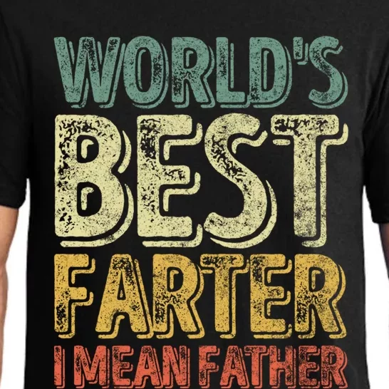 Funny Father's Day Meaningful Gift World's Best Farter I Mean Father Funny Gift Pajama Set