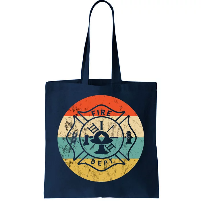 Fireman Fire Department Retro Vintage Firefighter Logo Tote Bag