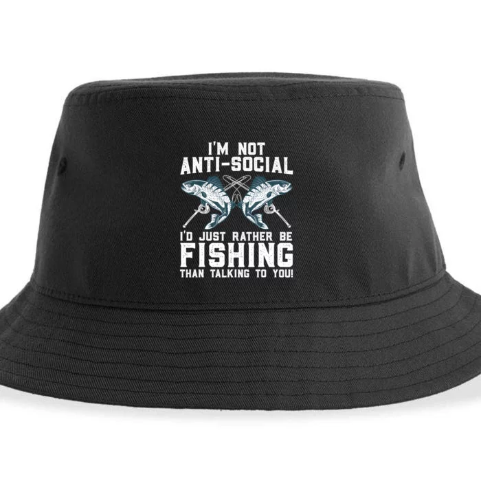 Funny Fishing Design For Men Women Fisherman Fishing Lover Sustainable Bucket Hat