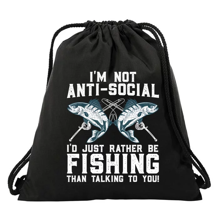 Funny Fishing Design For Men Women Fisherman Fishing Lover Drawstring Bag