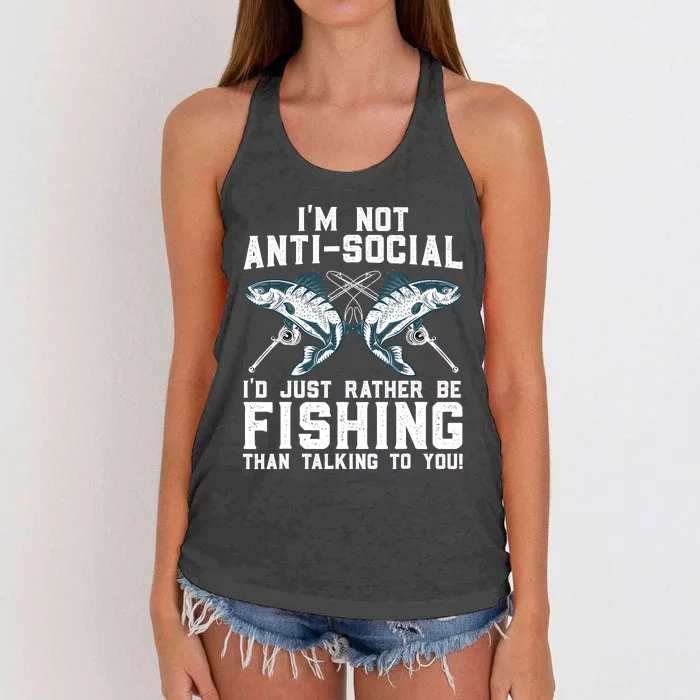 Funny Fishing Design For Men Women Fisherman Fishing Lover Women's Knotted Racerback Tank