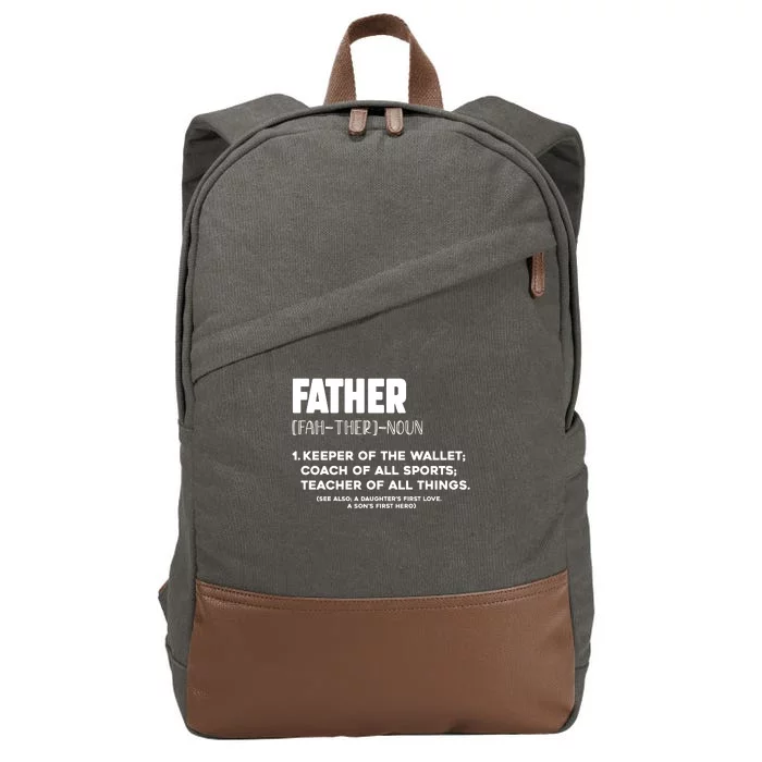 Funny Father's Day T Cotton Canvas Backpack