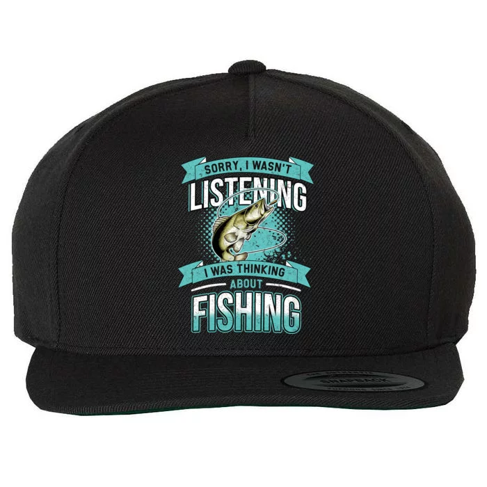 Funny Fishing Dad Quotes Saying Funny Fisherman Wool Snapback Cap