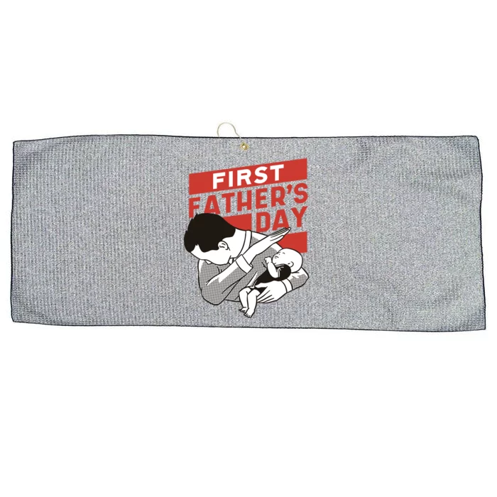 First Father's Day Dab Large Microfiber Waffle Golf Towel