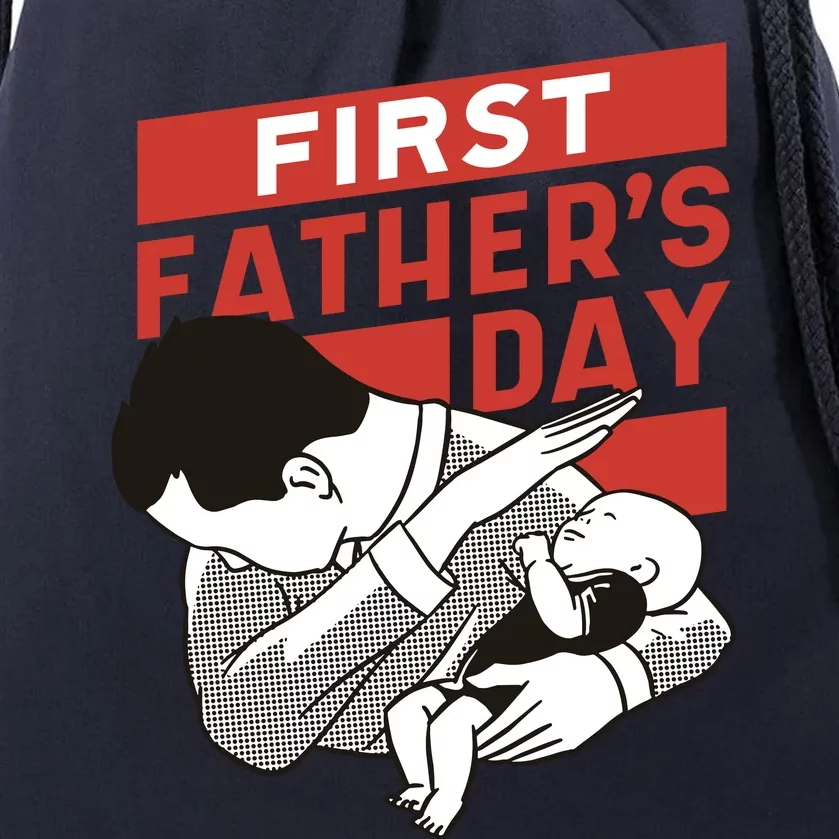 First Father's Day Dab Drawstring Bag