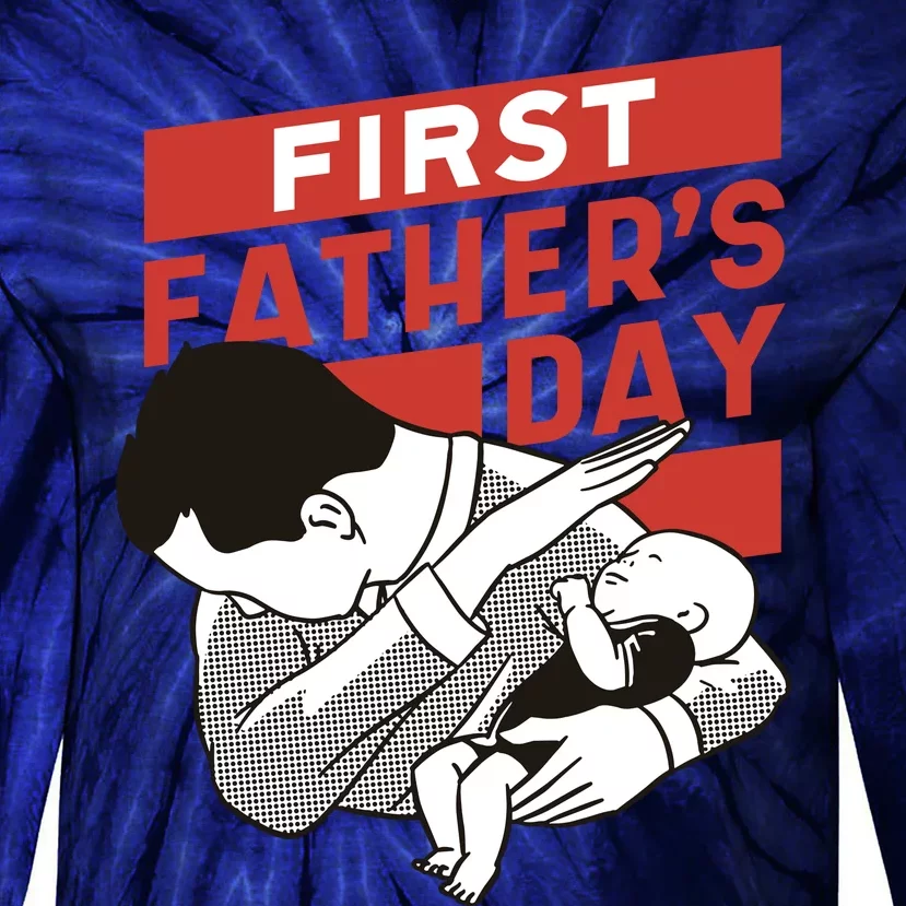 First Father's Day Dab Tie-Dye Long Sleeve Shirt