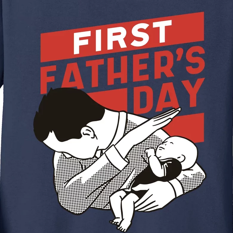 First Father's Day Dab Kids Long Sleeve Shirt