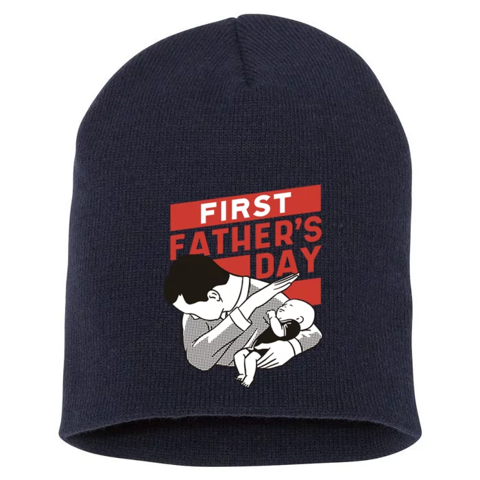 First Father's Day Dab Short Acrylic Beanie