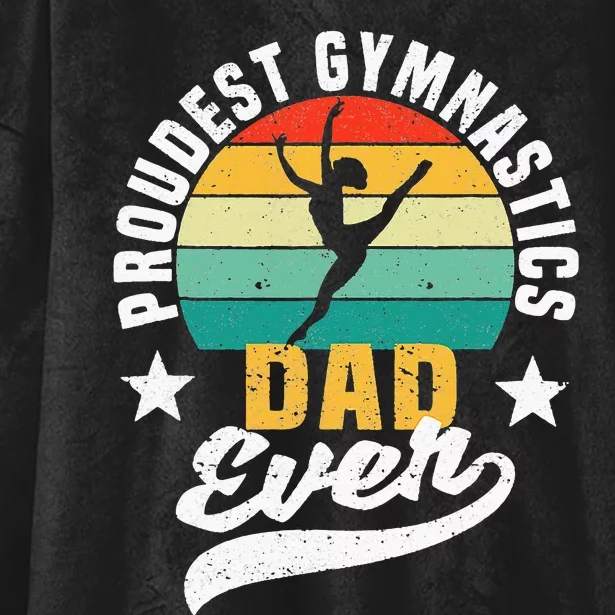 Funny Fathers Day Gymnast Proudest Gymnastics Dad Ever Hooded Wearable Blanket