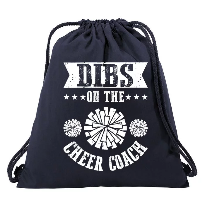 Funny Football Dibs On The Cheer Coach Pom Poms Drawstring Bag