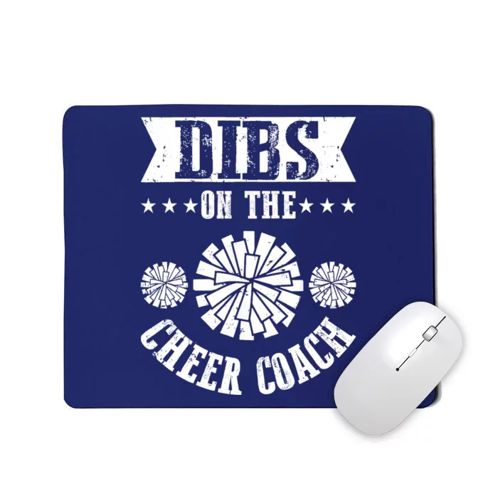 Funny Football Dibs On The Cheer Coach Pom Poms Mousepad