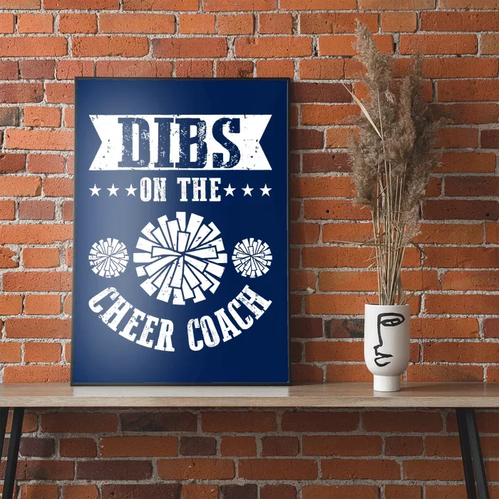 Funny Football Dibs On The Cheer Coach Pom Poms Poster