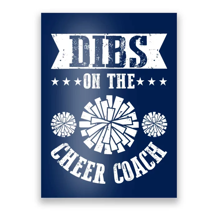 Funny Football Dibs On The Cheer Coach Pom Poms Poster