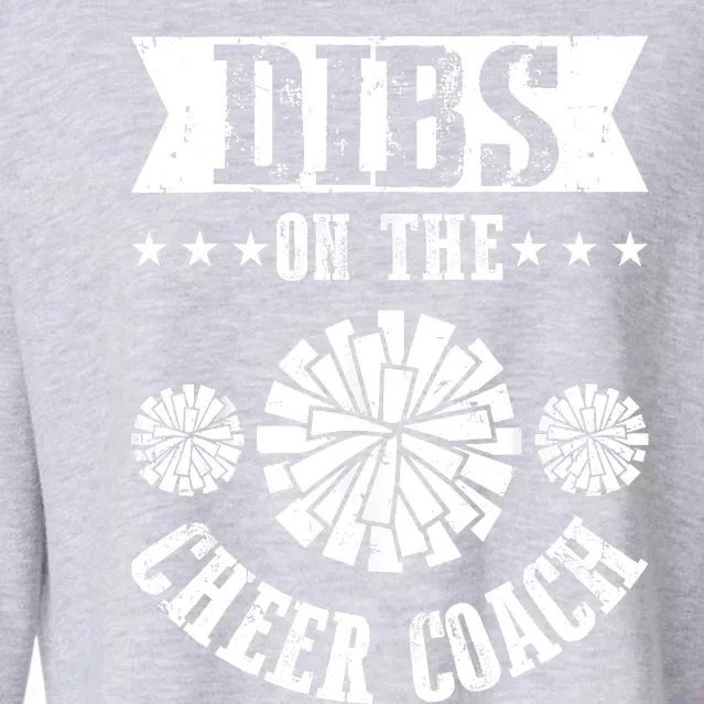 Funny Football Dibs On The Cheer Coach Pom Poms Cropped Pullover Crew