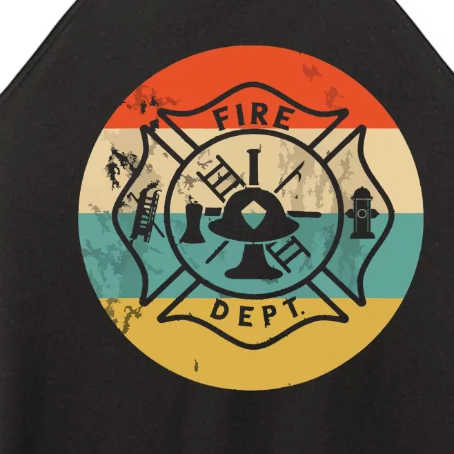 Fireman Fire Department Retro Vintage Firefighter Women’s Perfect Tri Rocker Tank