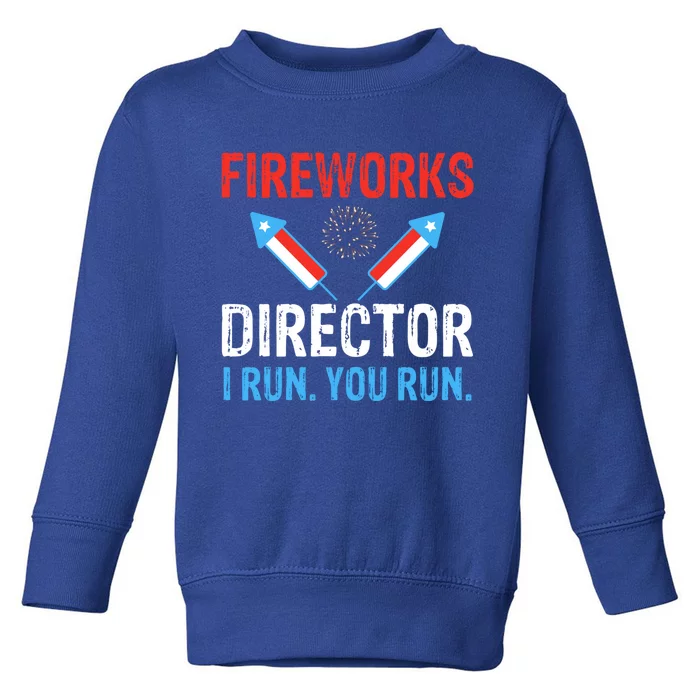 Funny Fireworks Director I Run You Run Fireworks Director Gift Toddler Sweatshirt