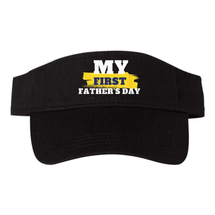 First Fathers Day Tee First Time Dad Father Gift Valucap Bio-Washed Visor