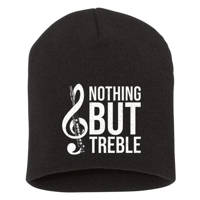 Funny Flute Design Flute Lovers Short Acrylic Beanie