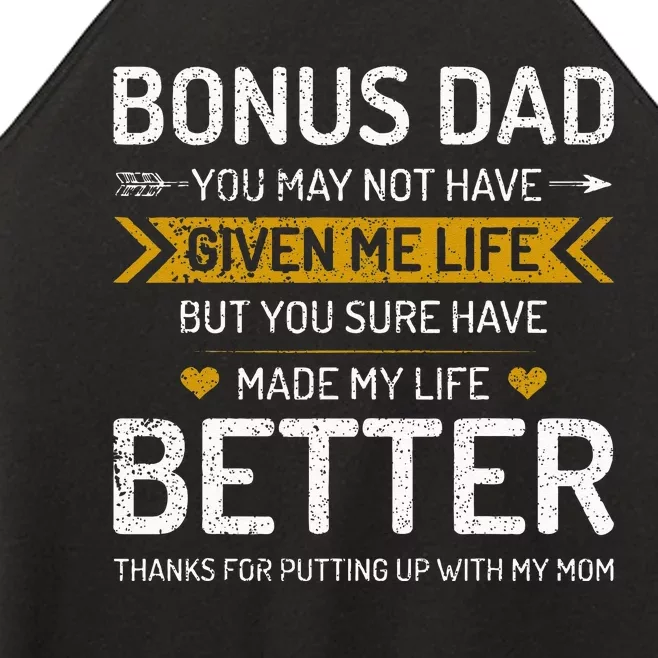 Funny Father's Day Bonus Dad Gifts from Daughter Son Wife Women’s Perfect Tri Rocker Tank