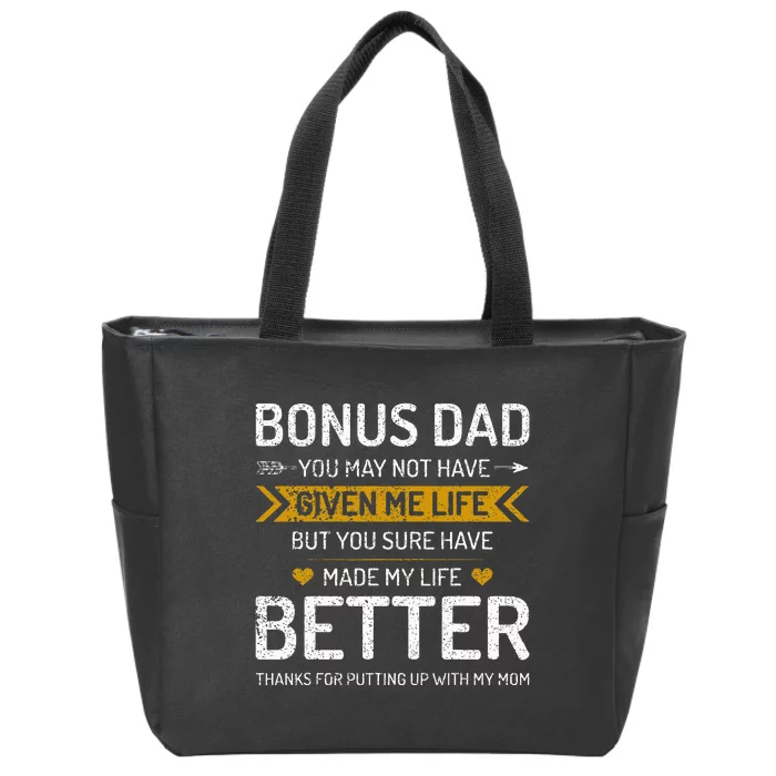 Funny Father's Day Bonus Dad Gifts from Daughter Son Wife Zip Tote Bag