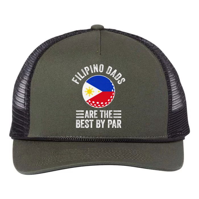 Filipino Flag Dads Are The Best By Par Philippines Golf Lover Retro Rope Trucker Hat Cap