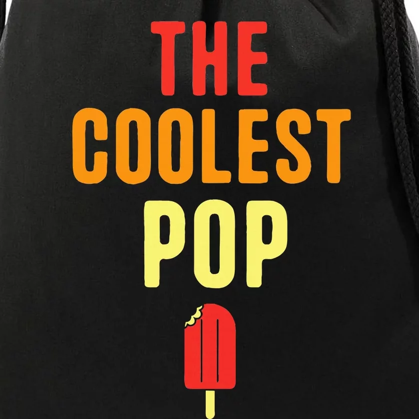 Funny Fathers Day The Coolest Pop Drawstring Bag