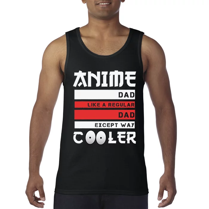 Funny Father's Day Anime Dad Cute Japanese Anime Dad Gift Tank Top