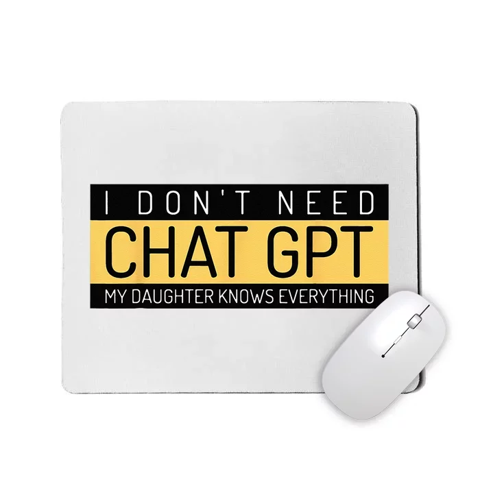 Funny Fathers Day Nerd Gift From Daughter To Dad Chat GPT Mousepad