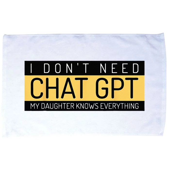 Funny Fathers Day Nerd Gift From Daughter To Dad Chat GPT Microfiber Hand Towel