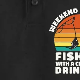 Fisherman Fishing & Drinking Grandpa Dad Dry Zone Grid Performance Polo