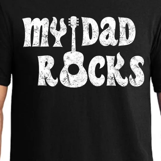 Funny Fathers Day Gift My Dad Rocks Gift Pajama Set