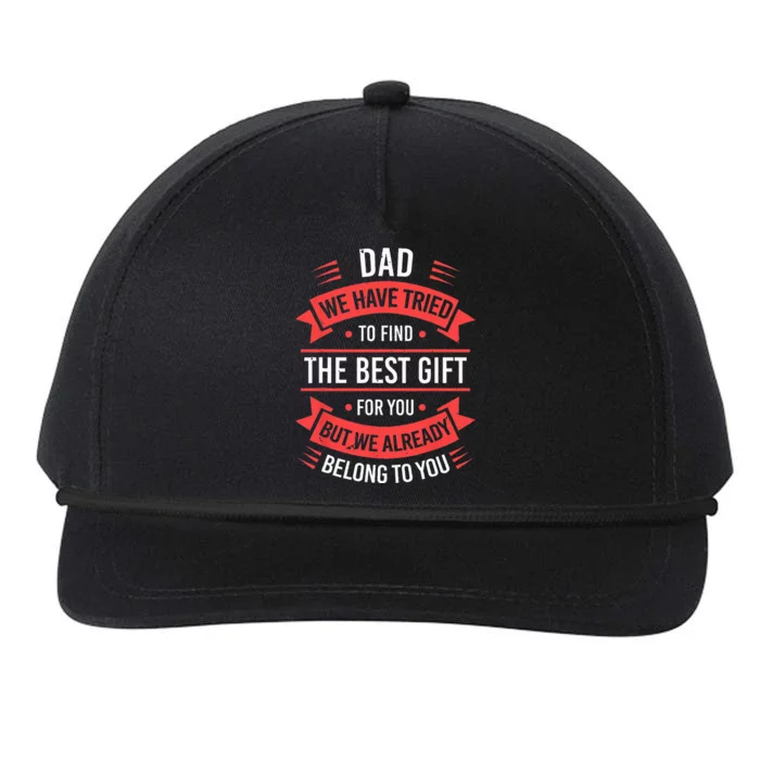 Funny Fathers Day For Dad From Daughters Fathers Day Snapback Five-Panel Rope Hat