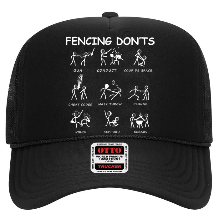 Fencing High Crown Mesh Trucker Hat