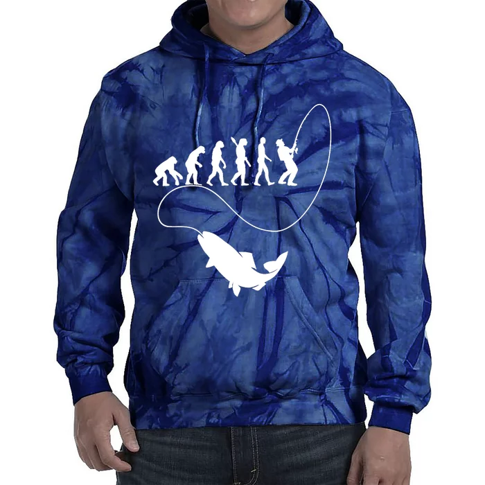 Fisherman fishing evolution Tie Dye Hoodie