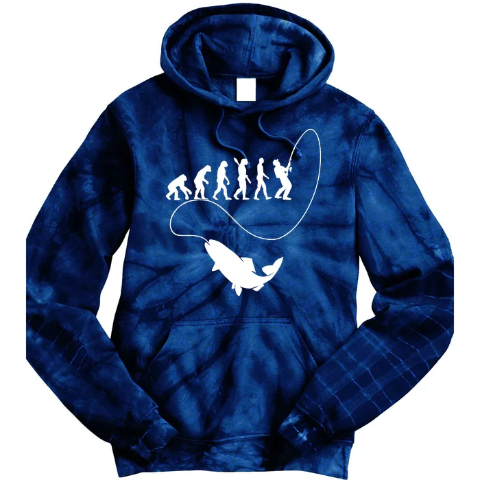 Fisherman fishing evolution Tie Dye Hoodie