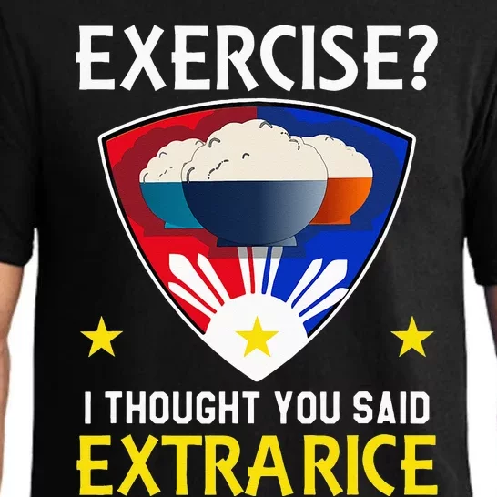 Filipino Food Extra Rice Exercise Philippine Funny Pinoy Pajama Set