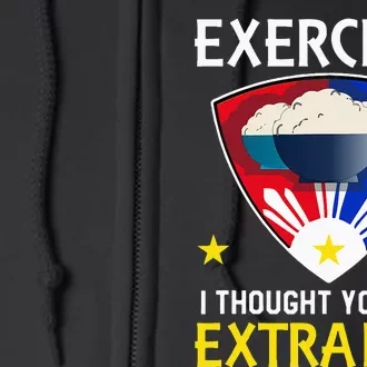 Filipino Food Extra Rice Exercise Philippine Funny Pinoy Full Zip Hoodie