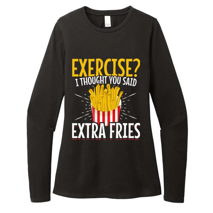 Fast Food Exercise I Thought You Said Extra Fries Womens CVC Long Sleeve Shirt