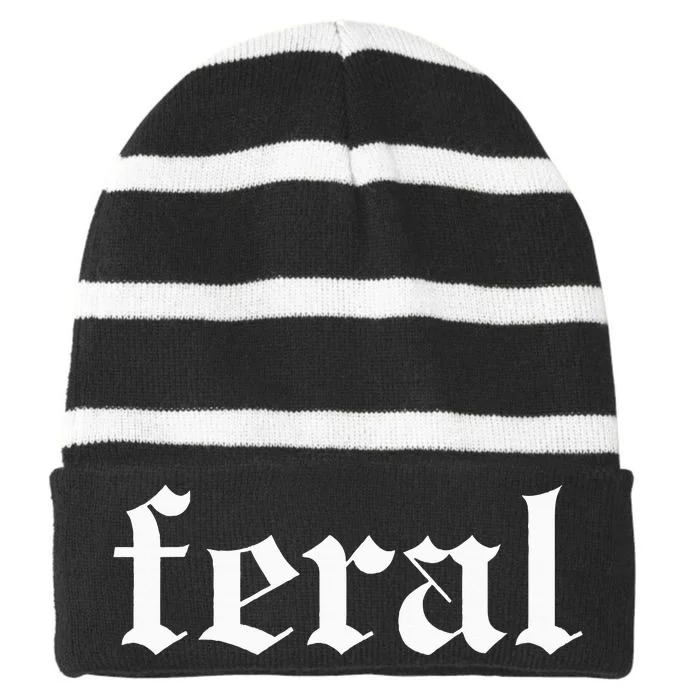 Feral Striped Beanie with Solid Band