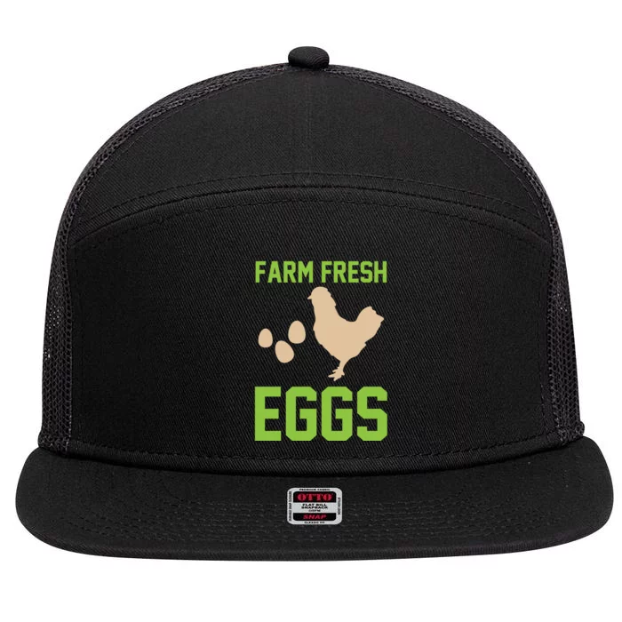 Farm Fresh Eggs 7 Panel Mesh Trucker Snapback Hat