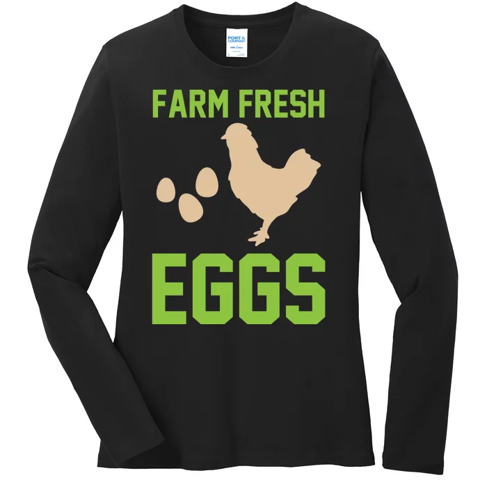 Farm Fresh Eggs Ladies Long Sleeve Shirt