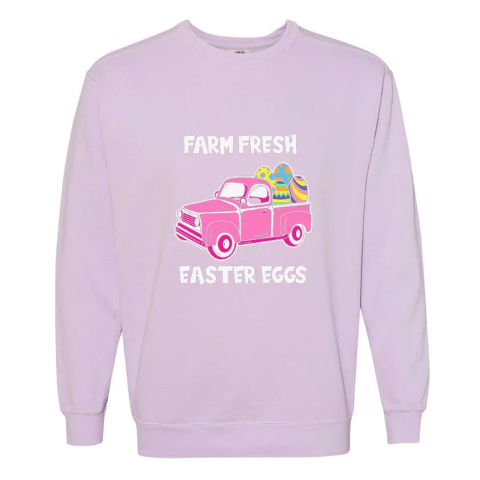 Farm Fresh Eatser Eggs Easter Day Gift Funny Egg Garment-Dyed Sweatshirt