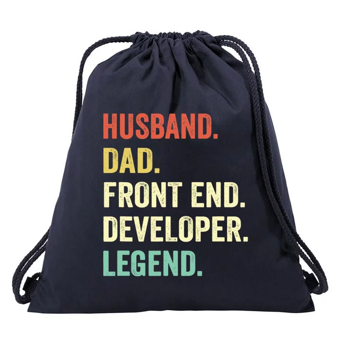 Funny Front End Developer Gifts Web Developers Dad Husband Drawstring Bag